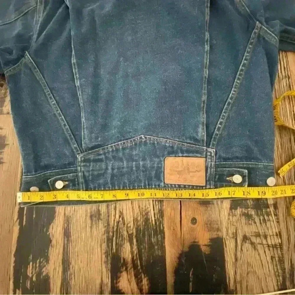 Vintage 80s Oversized Denim Western Cowboy Rodeo Jean Jacket Men’s Small - Picture 16 of 16
